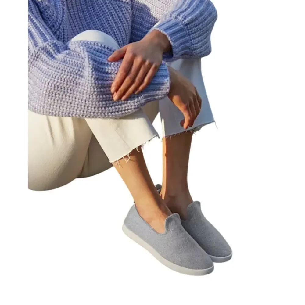 Allbirds Wool Lounger Classic Casual Slip On Loafers Women's 8 Light Blue Gray
